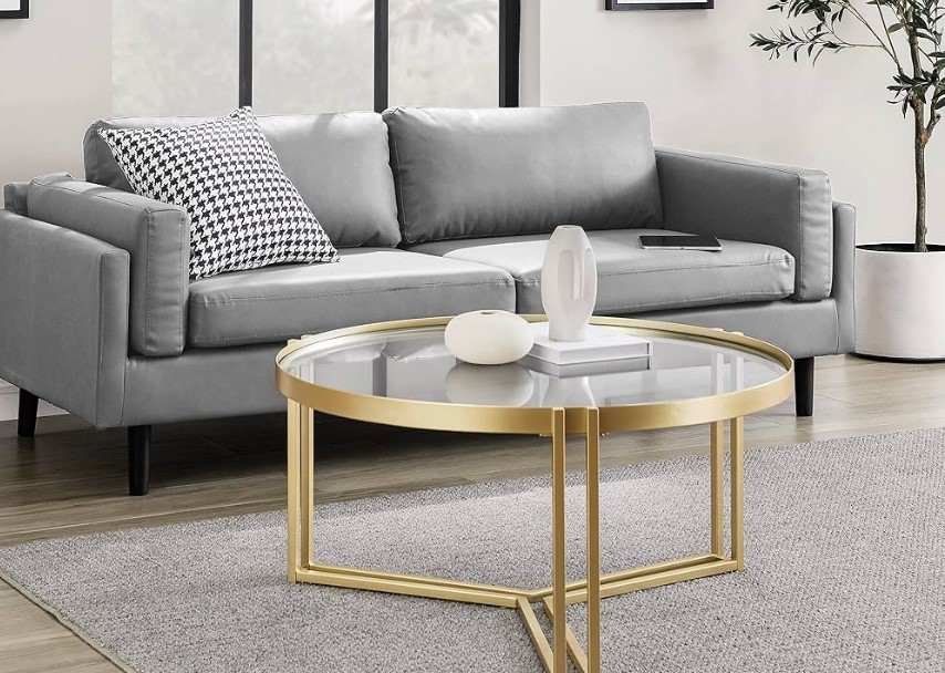 Walker Edison Modern Glass Coffee Table